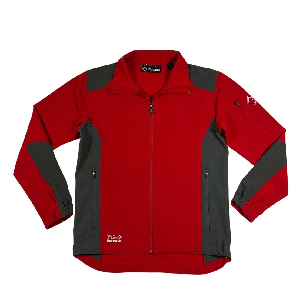 Dri Duck DDX‎ Mens Softshell Jacket Red Grey Full Zip Performance Small
